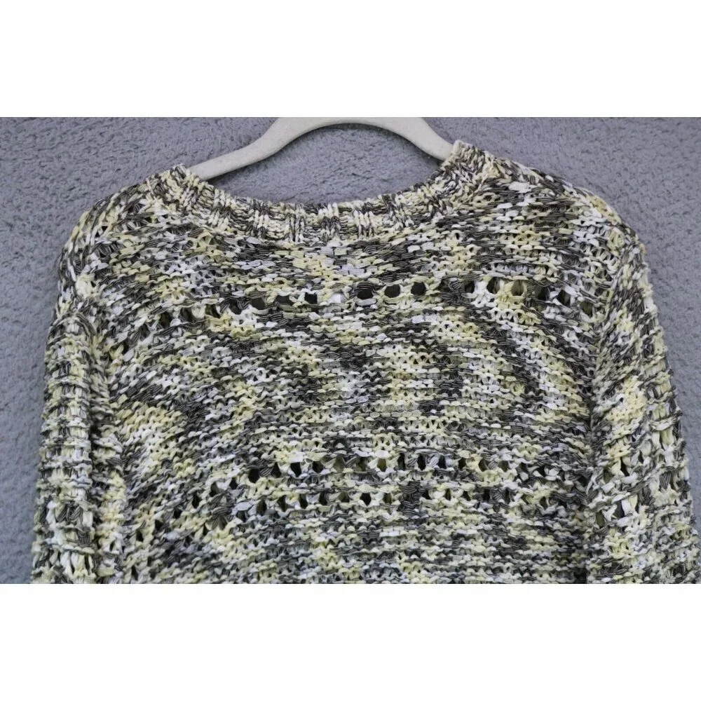 Chicos Long Sleeve Open Knit Tunic Sweater-Size 2-Oversized-Beachy-NWT